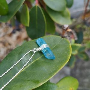 Aqua Aura Quartz Necklace